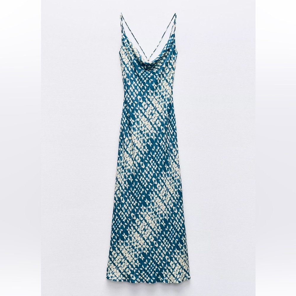 Zara STRAPPY PRINTED MIDI DRESS